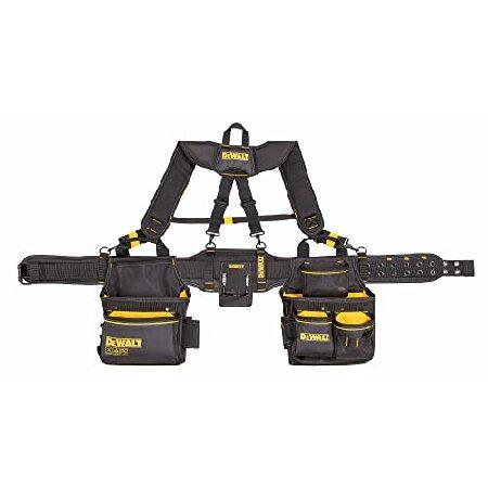 【並行輸入品】 DEWALT ツールベルト 調節可能なサスペンダー付き ポケット25個 ブラック＆イ...
