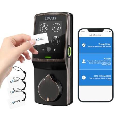 【並行輸入品】 Lockly Secure Plus RFIDカードスマートロック キーレスエントリ...