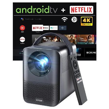 Smart Projector, ETOE Android TV 1080p mini projec...