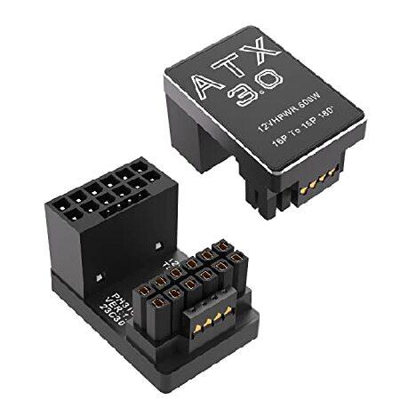 【並行輸入品】 12VHPWR 180度角度付きアダプター:アルミニウム ATX 3.0 16ピン ...