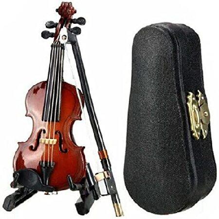 【並行輸入品】 ミニチュアバイオリン マイクロ楽器写真小道具 木製バイオリン サポートとケース付き ...