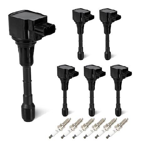 【並行輸入品】 Set of 6 Ignition Coil Pack with 6 Spark P...