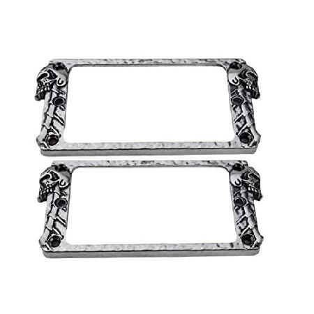 【並行輸入品】 Guyker メタルフラットハムバッカーカバー、ピックアップマウントリングセット -