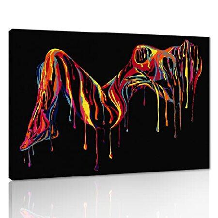 【並行輸入品】 セクシーな女性のボディペインティング キャンバスウォールアート ヌード抽象モダンプリ...