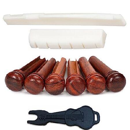 【並行輸入品】 Miwayrer アコースティックギター ボーンブリッジ サドルナット ギターブリッ...