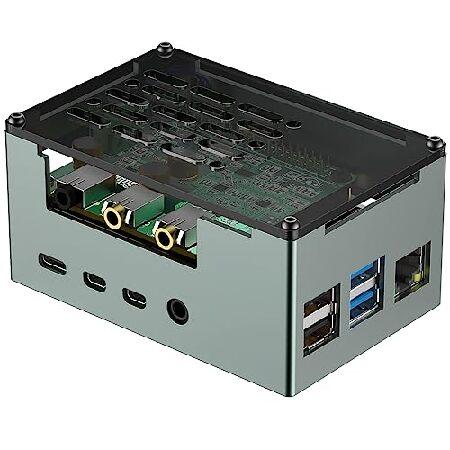 【並行輸入品】 Raspberry Pi 4 アルミケース 3510 PWMファン パッシブヒートシ...
