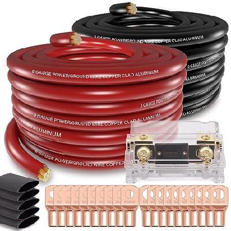 【並行輸入品】 1/0ゲージワイヤ (40フィート) 銅クラッドアルミニウム CAA カーアンプ 電...