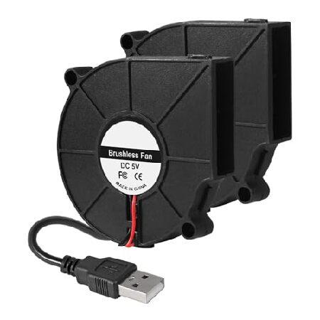 【並行輸入品】 UMLIFE 2 PCS 75mm 5V USB Fan 75mm x 15mm F...