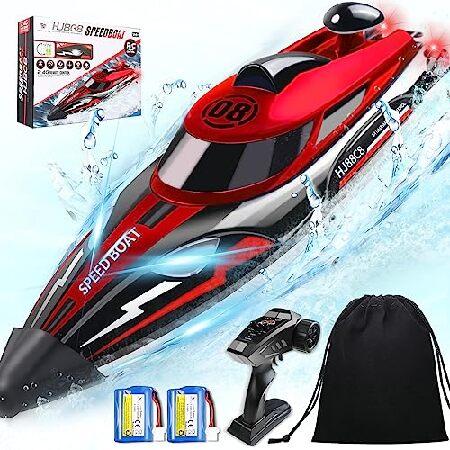 JONZOO RC Boat for Adults, High Speed LED Remote C...