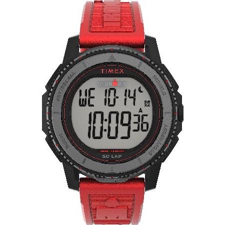 【並行輸入品】 Timex メンズ アドレナリン 46mm 腕時計 - レッドストラップ デジタルダ...