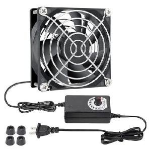 【並行輸入品】 KEYFANCLUB 80mm 小型コンピュータファン ACプラグ付き 110V 120V 220V 240V ファン 速度コントローラー付き 冷却 ゲーミングPC モデム