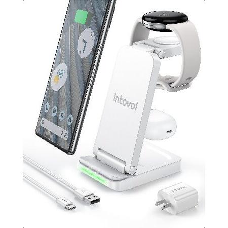 Intoval 3イン1 ピクセルウォッチ充電器 折りたたみ式ワイヤレス充電ステーション Pixel...