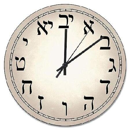 【並行輸入品】 ArogGeld ヘブライ語壁掛け時計 15インチ ラウンド壁掛け時計 電池式 静か...