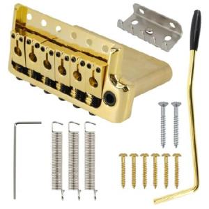 【並行輸入品】 Domofa Tremolo Bridge for PRS Style Electric Guitar, 52.5mm Full Solid Brass 6-Screws Tremolo Bridge(Gold)