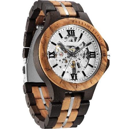 【並行輸入品】 FORSINING Men's Solid Wood Mechanical Skel...