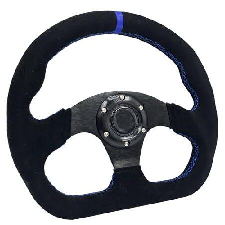 【並行輸入品】 Spaorcco 13インチ ブルーストライプ ステアリングホイール レーススタイル...