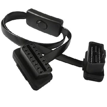 【並行輸入品】 Halokny OBD2延長ケーブル、超薄型OBDIIオス-メス接続コード延長ケーブ...