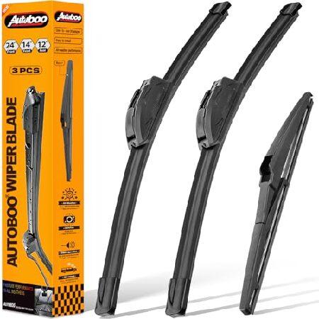 【並行輸入品】 AUTOBOO 24インチ+14インチ フロントガラスワイパー 12インチリアワイパ...