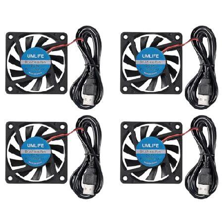 【並行輸入品】 4PACK DC 60mm USB Fan 5V 6015 Brushless Co...
