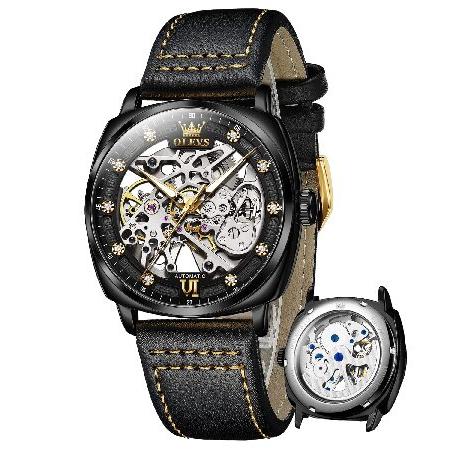 【並行輸入品】 OUPINKE メンズ 自動 ラグジュアリー スケルトンメカニズム ムーンフェイズ ...