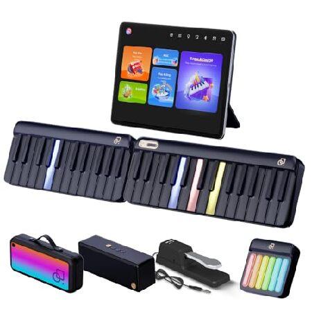 【並行輸入品】 PopuPiano スマートピアノキーボード スピーカー付き 拡張可能なフルキー イ...