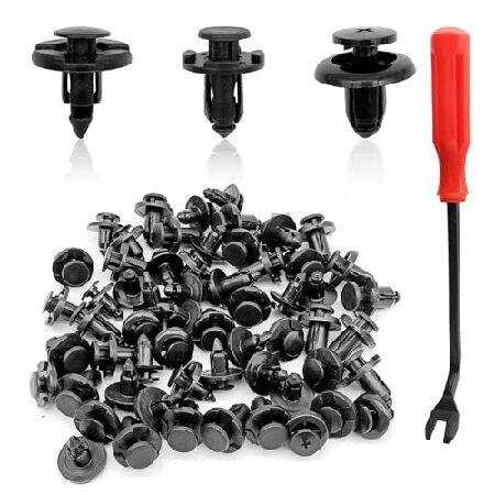 【並行輸入品】 バンパーリベットクリップ ファスナーリムーバー付き 100個 7mm 8mm 10m...