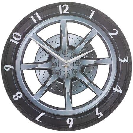 【並行輸入品】 Kichvoe 3D Garage Wall Clock Wheel Shaped ...