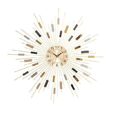 【並行輸入品】 PSYCHE GOD 23.6インチ スターバースト 壁掛け時計 モダン ゴールド ...