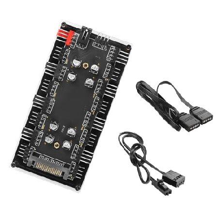 【並行輸入品】 YACSEJAO ケースファンハブ 12V 4ピン RGB + PWM 2イン1コン...