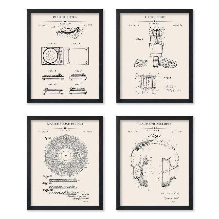 【並行輸入品】 Poster Master 4ピース ミュージックブループリントポスター - 特許プ...