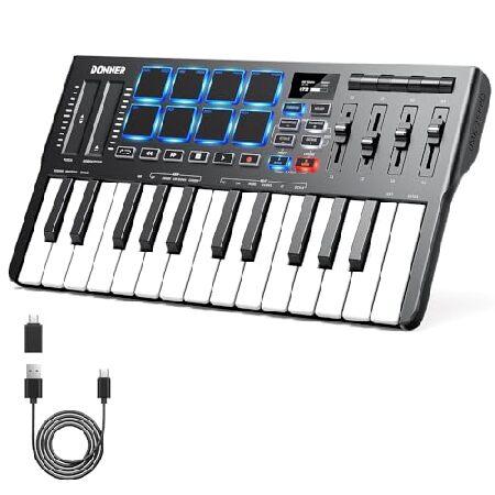 【並行輸入品】 Donner DMK25 Pro MIDIキーボードコントローラー 25ミニキー ポ...