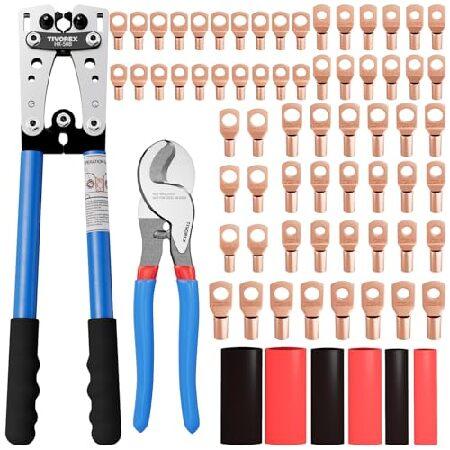 【並行輸入品】 TIVOREX バッテリーケーブルラグ圧着工具 AWG 8-1/0 電気ラグ用 ケー...