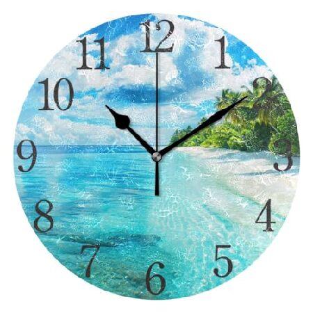 【並行輸入品】 Beautiful Blue Sea Ocean Summer Wall Clock...