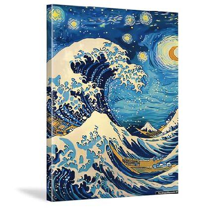 【並行輸入品】 神奈川沖の大波 ＆ 星月夜ポスター 葛飾北斎 ヴィンセント・ヴァン・ゴッホ アートキ...
