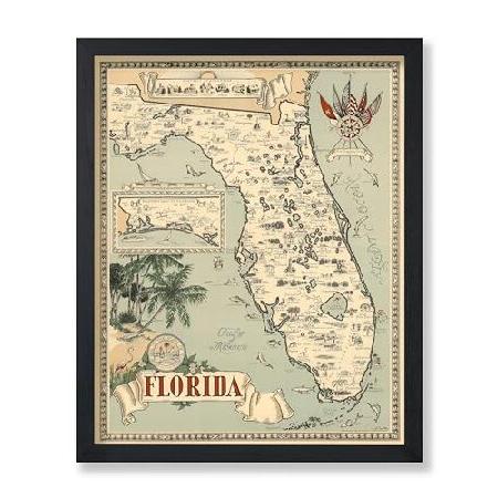 【並行輸入品】 Poster Master Vintage Map of Florida Print...