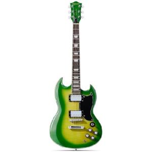 【並行輸入品】 Leo Jaymz 39インチ ソリッドボディ エレキギター - ポプラウッドボディ、メープルネック、コンポジットエボニーフレットボード(グリーンフレー