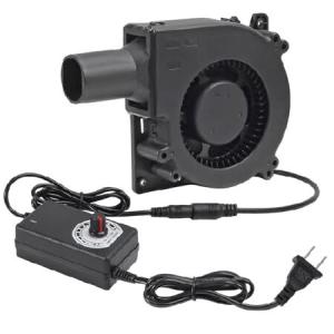 【並行輸入品】 120mm 12V BBQ Blower Fan ,120mm x 32mm Dual Ball Blower Fan 12V with 110v - 240v AC Plug Variable Speed Controller for Ventilation,Outd