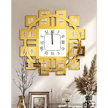 【並行輸入品】 Artloge クラッシュドダイヤモンド 壁掛け時計:装飾60.96cm ラウンドミ...