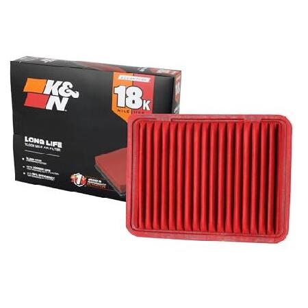 【並行輸入品】 K＆N Engine Air Filter: Long Life 18,000 Mi...