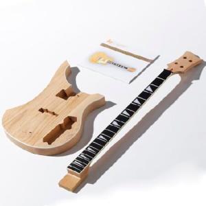 【並行輸入品】 Leo Jaymz DIY Electric Bass Guitar Kits - Mahogany Body, Maple Neck and Ebony Fingerboard - Fully Components Included