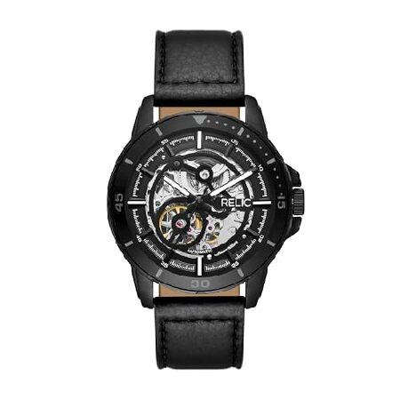 【並行輸入品】 Relic by Fossil メンズ ブレントン 自動巻き ブラックトーン レザー...