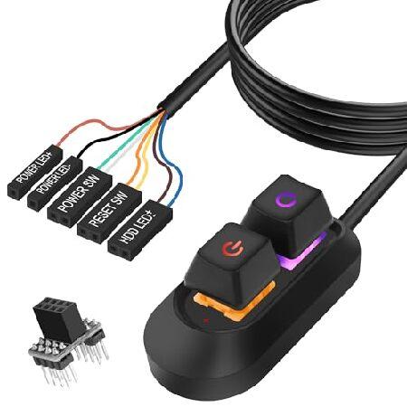【並行輸入品】 MEIRIYFA デスクトップコンピュータ電源スイッチ電源ケーブル、外部PC電源ボタ...