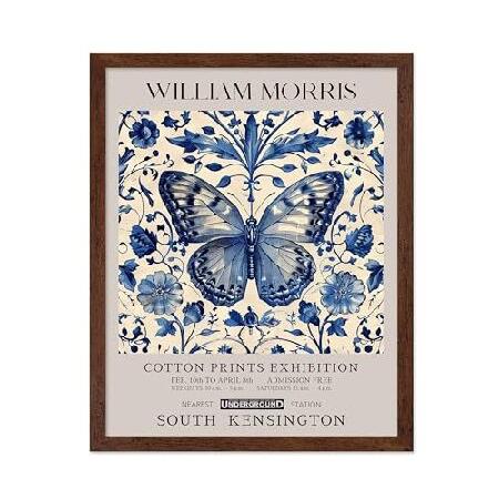 【並行輸入品】 William Morris Poster - Blue Butterfly Pri...