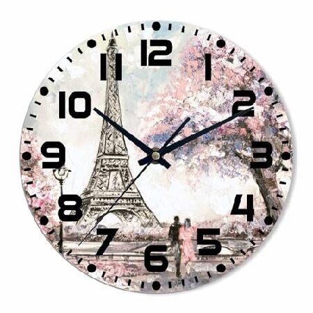 【並行輸入品】 NOMEDOGYIM エッフェル塔 壁掛け時計 パリ ピンクツリー カップル 愛 油...