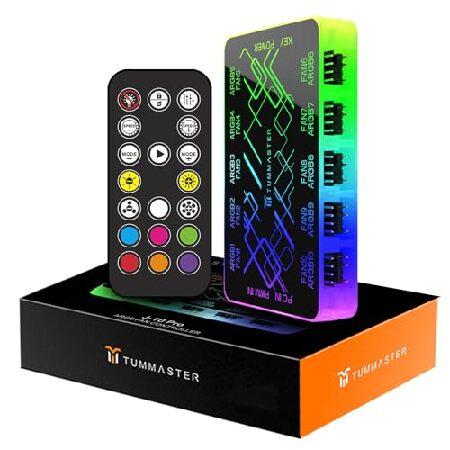 【並行輸入品】 TUMMASTER デュアルSATA ARGBファンコントローラー - 磁気吸引RF...