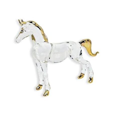 【並行輸入品】 Mr_air_thai_Glass_Blown 5インチ 立っている透明な馬の置物 ...