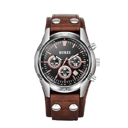 【並行輸入品】 BUREI Watches Mens Analogue Quartz Chronog...