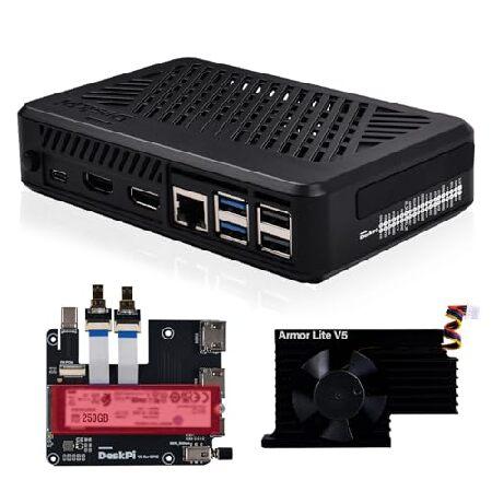 【並行輸入品】 GeeekPi DeskPi Lite Pi5 ケース 電源ボタン、PCIe to ...
