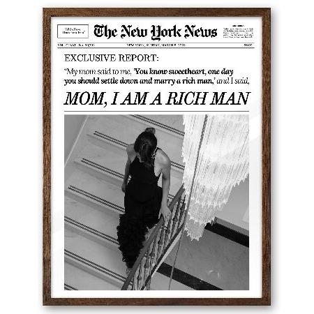 【並行輸入品】 EcoHest トレンディ新聞フレームウォールアート、ウォールウォールアート、ウォー...