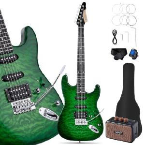 【並行輸入品】 Leo Jaymz 39インチ フルサイズ STスタイル エレキギター スターターキット